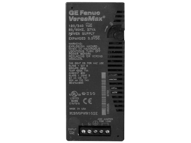 Remanufactured GE-Emerson IC200PWR102 Versamax 120/240VAC Expanded 3.3V Power Supply
