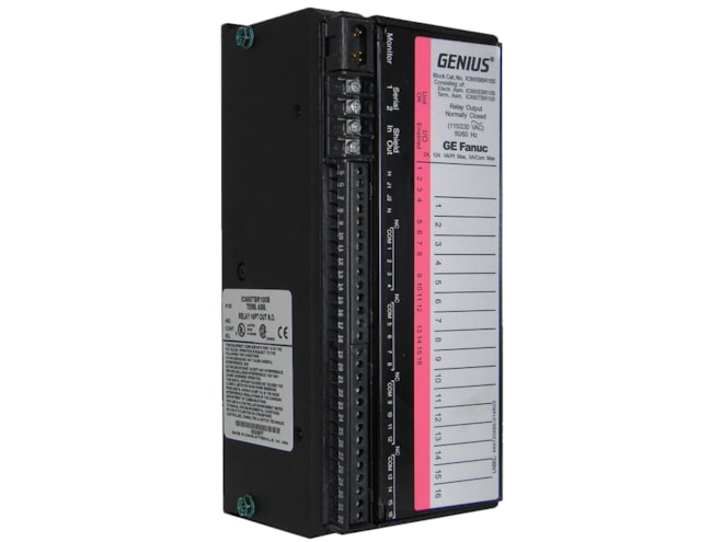 Remanufactured GE-Emerson IC660BBR100 Genius Normally-Closed Relay Output Block